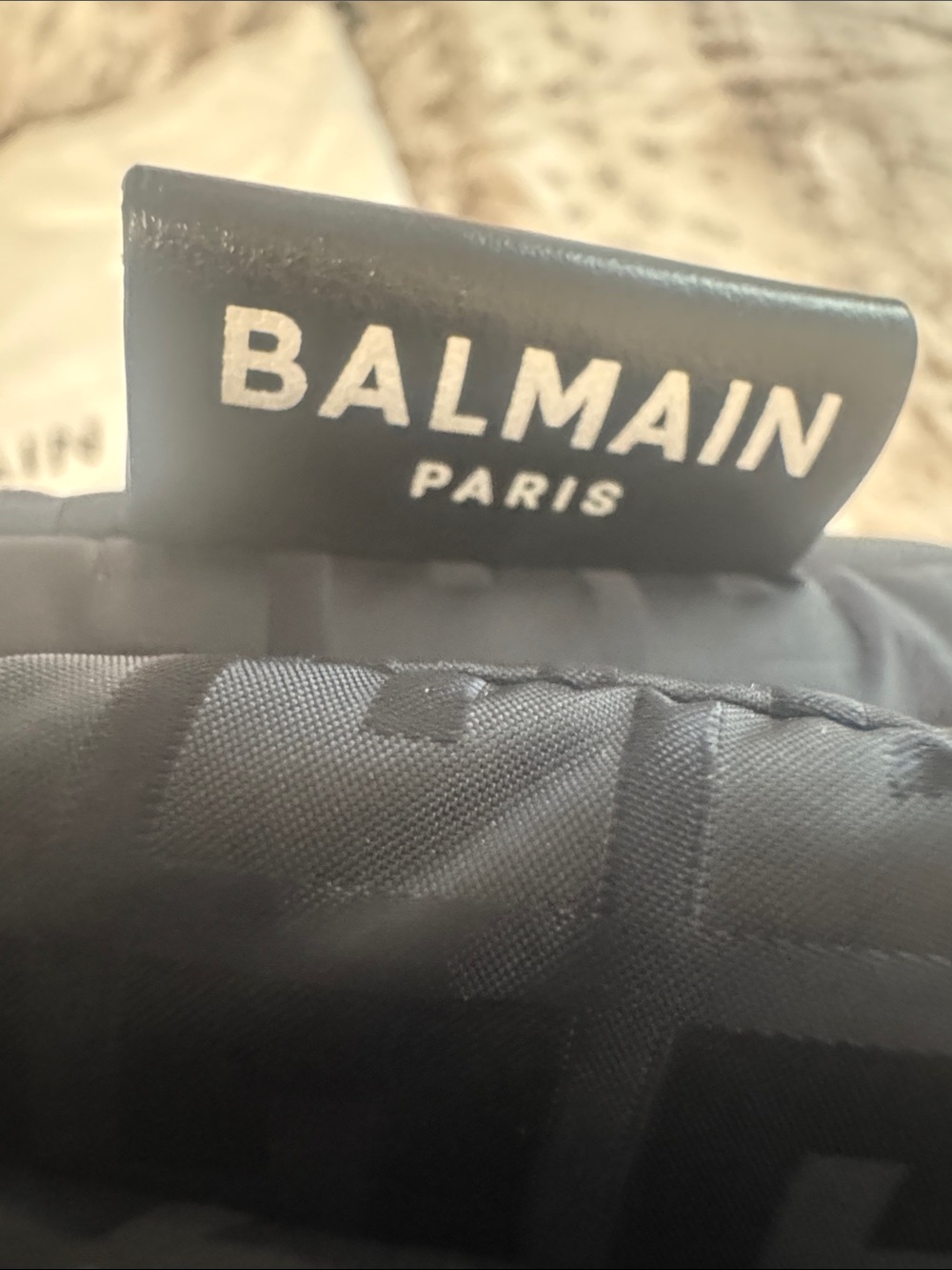Authentic Balmain Black Shoulder/Crossbody Canvas Bag with Gold Chain Hardware - Picture 10 of 15